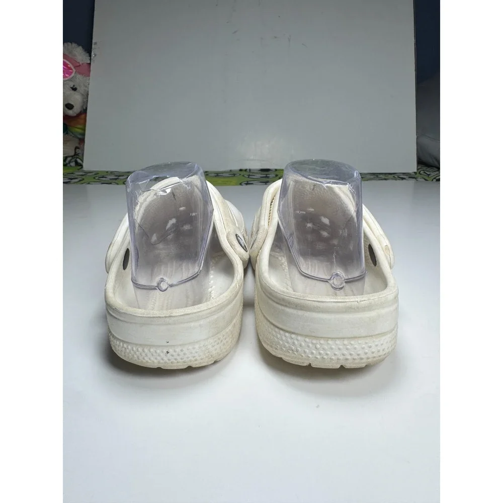 Crocs Classic Clogs Unisex M5/W7 White Round Toe Slip On Slingback Strap Shoes